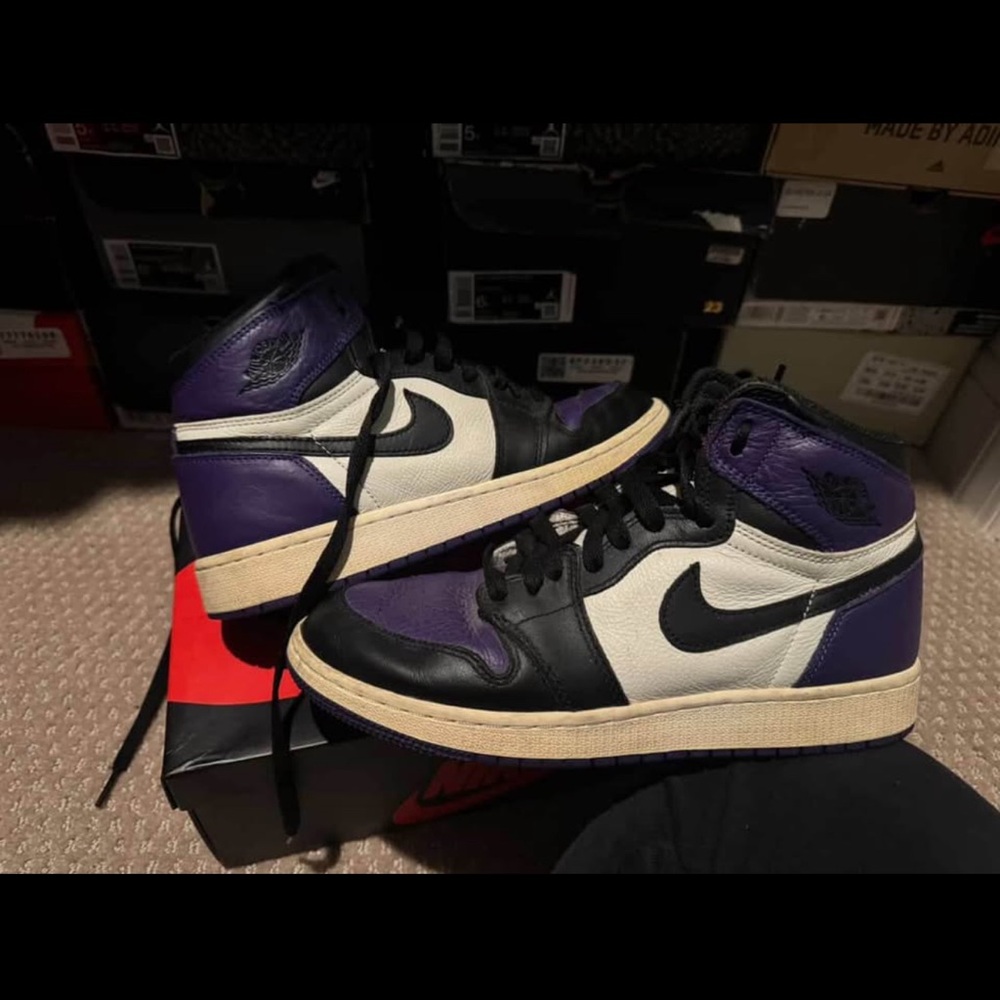 Nike Air Jordan 1 High Purple Black White Sneakers